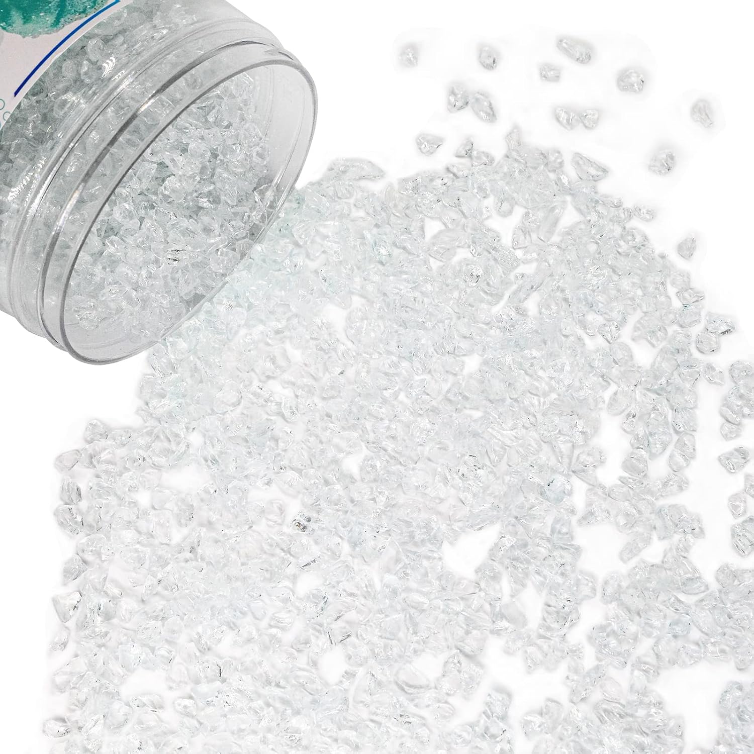 Crushed Glass for Resin Art, Broken Glass Pieces for Crafts Vase Filler Home Decorations,Crushed Glass for Crafts,3-6mm,1.5 Pound (Crystal/Transparent)