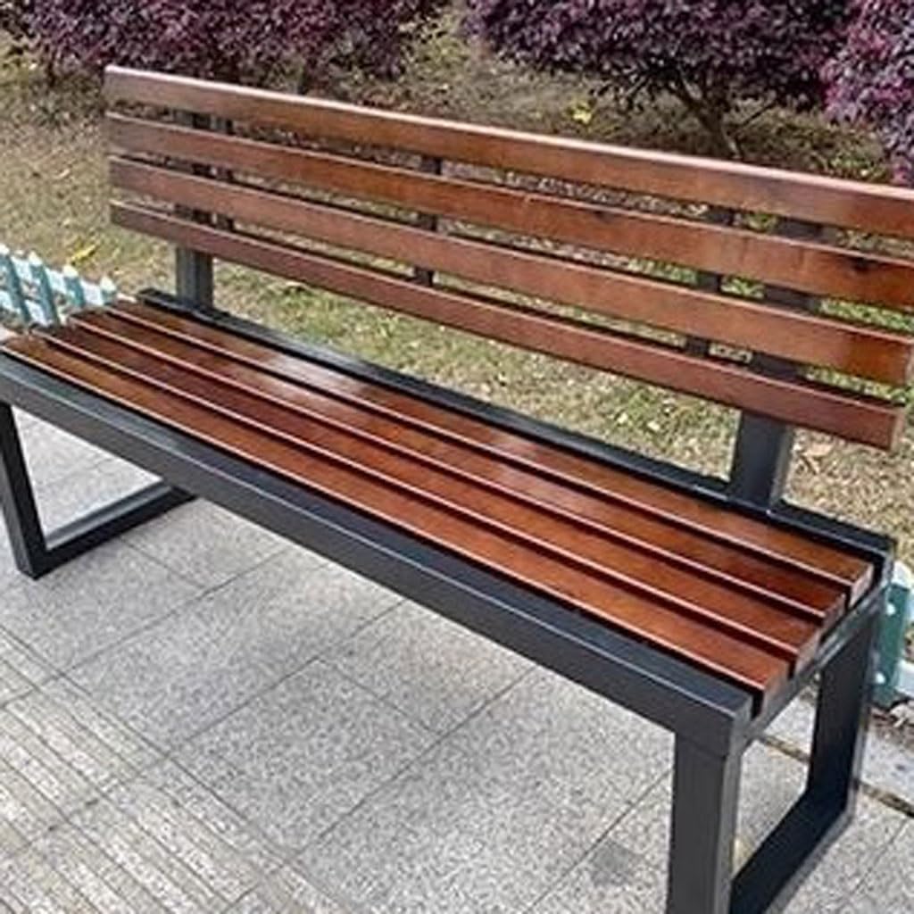 Patio Benches for Outdoors Park Chair Outdoor Bench Courtyard Shopping Mall Rest Back Solid Wood Garden Benches for Outdoors