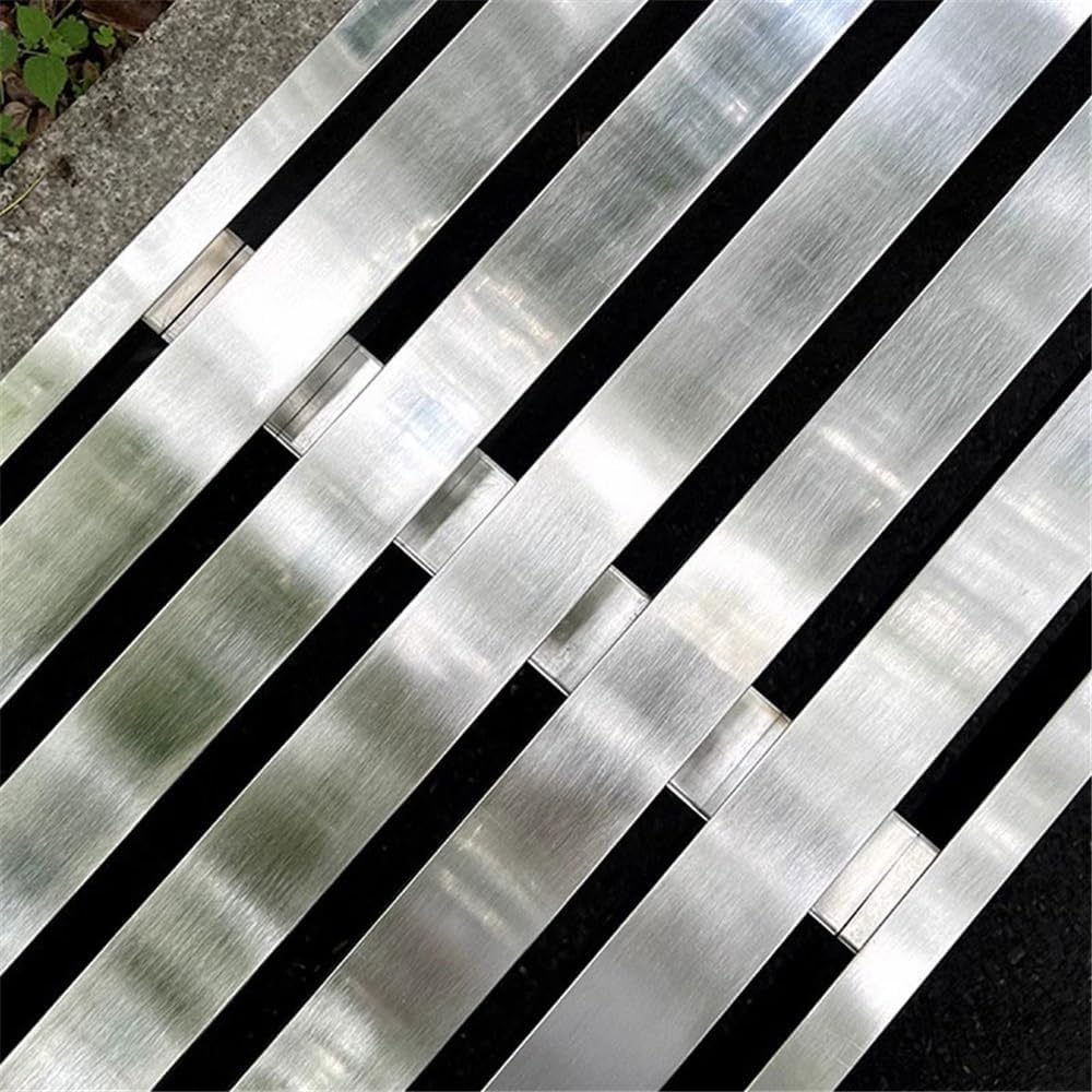 Garden Garden Metal Bench, No Backrest Stainless Steel Chair, for Outdoor Park Leisure Seating Seat(Medium)