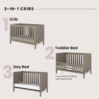 Child Craft Kieran Crib, Dresser, and Chest Nursery Set, 3-Piece, Includes 3-in-1 Convertible Crib, 6-Drawer Dresser, and Chest, Grows with Your Baby (Crescent Gray)
