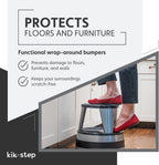Cramer Kik Step Steel Step Stool - Two Step, Holds 350 lbs, Rolling Stool with Wheels, Non-Slip Surface, Black