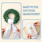 Dream Loom Wreath Sash for Front Door, 12pcs White Wreath Sash Garland Ribbon Accessories for Xmas Party Yard Doorway Indoor Outdoor Wall Wedding Decor