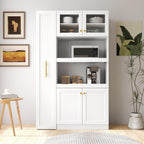 Modern Multi-Functional Cabinet, Farmhouse Storage Cabinet with 4 Doors, for Kitchen Dining Room,for Kitchen Home