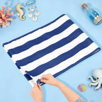 M METERXITY Beach Sling Chair Replacement Canvas, 16x44.5 Inch Folding Lounge Chair Fabric for Beach/Sunbathing/Courtyard/Garden, Outdoor Furniture Cloth [Striped Dark Blue, Only Replacement]