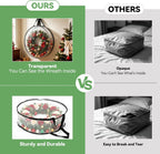 Wreath Storage Container 2-Pack, 24" Wreath Storage Bag for Garland Wreath Holder Holiday Decor Gift Storage, Wreath Bag for Spring Summer Autumn Christmas Wreath Storage