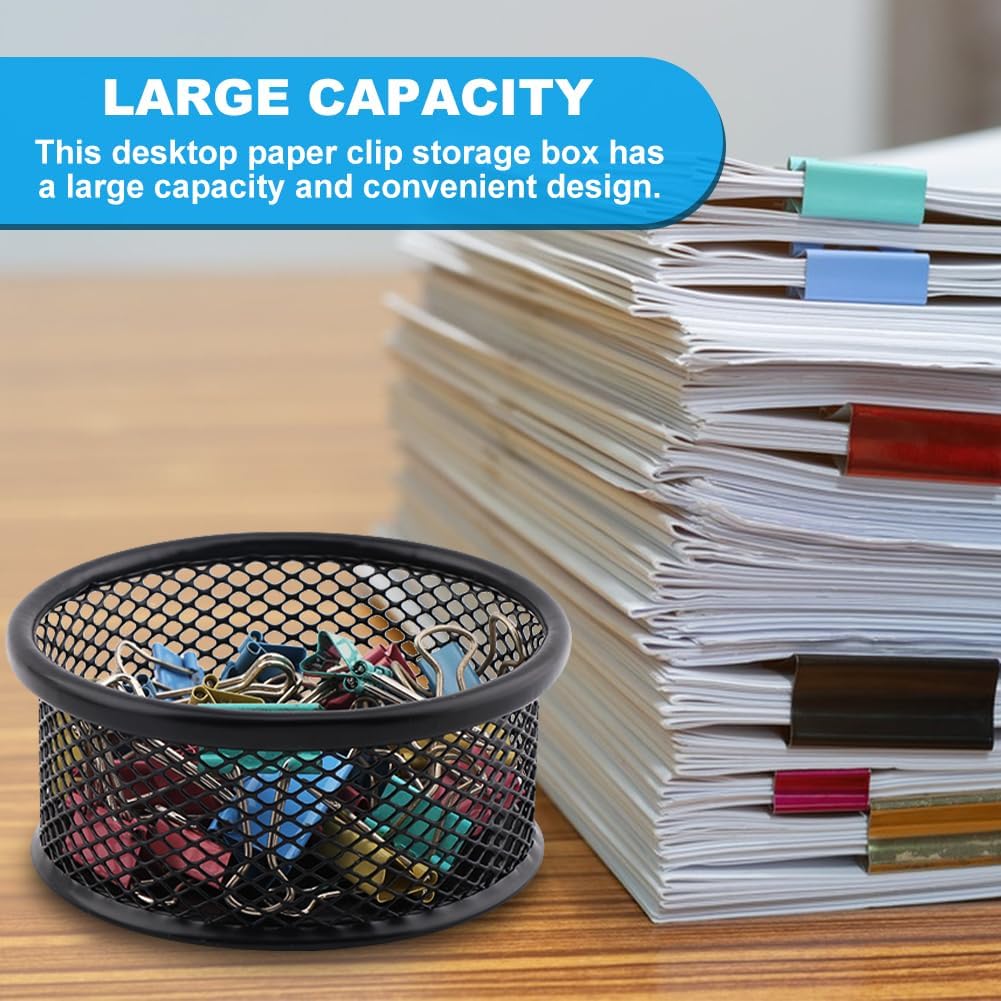 2 Pack Mesh Paper Clip Holder,Paperclip Holders for Desk Binder Wire Mesh Bowls,Paper Clips Holder for Desk,Paper Clip Dispenser,Paper Clip Organizer Office ﻿
