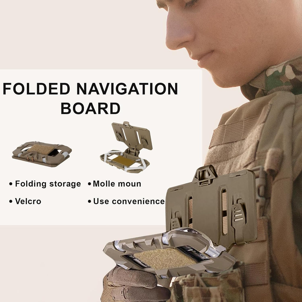 Plate Carrier Accessories Tactical Gear Molle Vest Phone Chest Mount Holder Agilite - Fits Screen Size 4.7"-6.7"(Coyote Brown)