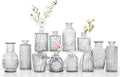 12pcs Mini Bud Vases As Wedding Centerpieces for Tables,Clear Bud Vases for Flowers,Small Flower Vases Suitable for Birthday Party,Anniversary,Wedding Reception,Baby Shower (Clear)