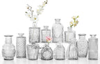 12pcs Mini Bud Vases As Wedding Centerpieces for Tables,Clear Bud Vases for Flowers,Small Flower Vases Suitable for Birthday Party,Anniversary,Wedding Reception,Baby Shower (Clear)