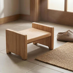 Children Bench Wooden Shape Low Profile Rounded Corners Multipurpose Seat Suitable for Plant Stand Living Room Entry