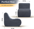 Compact Bean Bag Chair – Memory Foam Lazy Sofa Sack, Floor Couch for Bedroom, Living Room, Office & Home (Gray)
