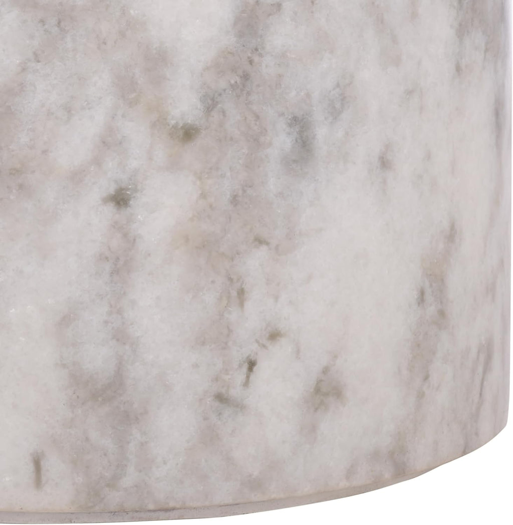 SAFAVIEH Couture Collection - Leah Bryanna White Marble Accent Table, Round Drink Table, Sculptural Pedestal Design (SFV9750A)