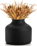 Goaste Metal Matte Flower Vase, Small Black Vases for Flower, 6.5 Inch Tall Iron Frosted Flower Arranging Vase for Table Centerpiece, Home, Shelf, Office, Garden Decor, Black