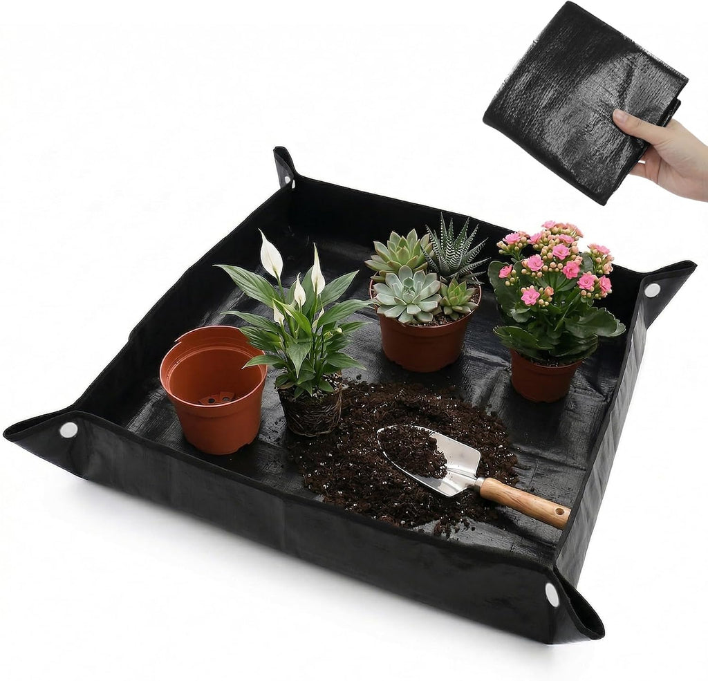 Waterproof Large Plant Potting Mat Portable and Foldable Gardening Repotting Mat for Indoor Plants Thickened Potting Mats in Garden Outdoor for Transplanting (39.4In x 39.4In)