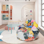 Bean Bag Chair Cover for Clear Stuffed Animal Chair Storage — Extra Large 150L Toy Organizer for Kids, Waterproof Easy-Clean Plush Toy Holder Seat (Cover Only, No Filler Included)