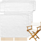 STAY GENT 18''L X 15''W 2 Set Directors Chair Replacement Canvas for 18'' Director Chairs, Replacement Cover Canvas Seat and 19.7''L X 6.3''W Back Covers Kit for Director Chairs Movie Chair, White