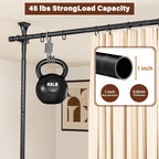 Abiglifty Room Divider Curtain Rod No Drilling, Adjustable 4-10ft(H) 28-114inch(W) Wall Divider for Room Separation, Heavy Duty Floor to Ceiling Tension Curtain Stand, Black