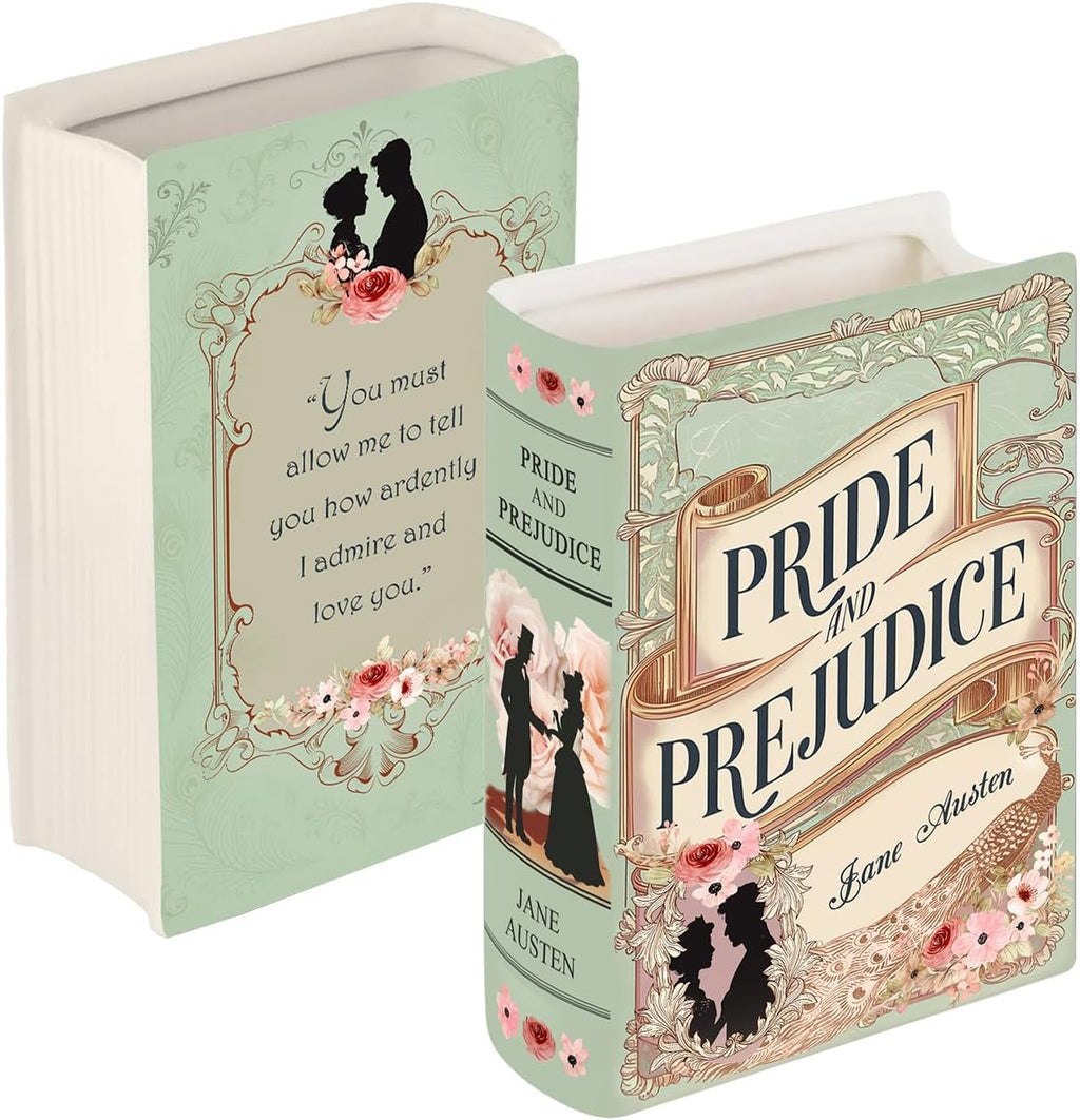 Ceramic Book Vase Pride and Prejudice Gifts for Book Lovers Women & Men - Jane Austen Gifts for Women Bookish Christmas Decor for Bookshelf - Bookworm Bookish Gift Cute Librarian Present for Readers