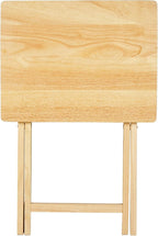 Natural Rubberwood Folding Tray Table, 19x14.5-Inch, Indoor Use