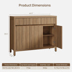 SICOTAS Fluted Sideboard Buffet Cabinet with Storage – Extra Large Credenza Accent Cabinet with 2 Drawers and 3 Doors, 84" Modern Entryway Cabinet Console with Adjustable Shelves for Living Room