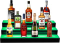 GCCSJ LED Lighted Liquor Bottle Display, LED Liquor Shelves with 16 Static Colors,Home Bar Liquor Bottle Accessories Acrylic Shelf, 3 Tiers 24 Inch