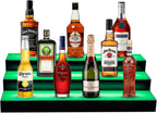 GCCSJ LED Lighted Liquor Bottle Display, LED Liquor Shelves with 16 Static Colors,Home Bar Liquor Bottle Accessories Acrylic Shelf, 3 Tiers 24 Inch