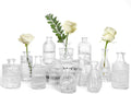 TBWIND Glass Bud Vases Set of 12, Small Vases for Centerpieces, Vintage Mini Vases for Wedding Decor, Clear Glass Bud Vase in Bulk, Office and Home Table Flower Décor