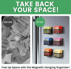 Magnetic Tea Bag Organizer - 6-Piece Metal Tea Organizer for Refrigerator, Kitchen Shelf and Counter, Stylish & Space Saving Tea Organizers and Storage