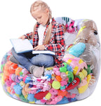 HOMBYS Clear Animal Bean Bag Chair Cover Stuffed Animal Storage for Kids Extra Large Waterparoof Stuffable Zipper Bean Bag for Children Storage & Organizing Plush Toys, Easy to Clean