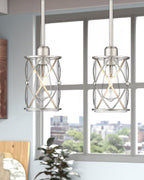 Brushed Nickel Pendant Lights Kitchen Island 3 Pack, Glass Kitchen Pendant Lighting Over Island with Rod, Modern Mini Hanging Light for Kitchen Sink Dining Room, CH9176BN-3PK