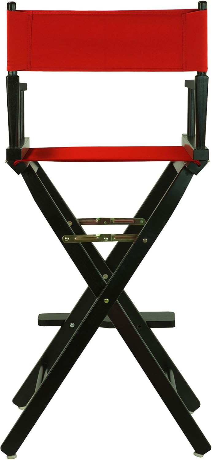 Casual Home 30" Director's Chair Black Frame-with Red Canvas, Bar Height Director Chair Replacement Canvas, Black