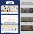 Brage Living 2026 New 108" Cloud Sectional Couch, Comfy Boneless Modular Sectional Sofa with Deep Seat, Sofa Couch with L-Shaped Chaise for Living Room, No Assembly Required (Beige, with Ottoman)