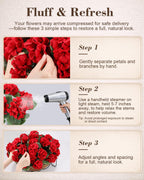 Artificial Flowers for Outdoors – 6 Bundles of UV-Resistant Artificial Geraniums, Realistic Silk Flowers for Front Porch, Patio, Garden, Window Boxes & Hanging Baskets (red, 6)