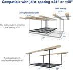 FLEXIMOUNTS 2 Pack 4x6 Overhead Garage Storage Adjustable Ceiling Rack 72" Length x 48" Width x 40" Height, 450lbs Weight Capacity, Black, Classic Series