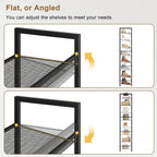 8 Tier Metal Shoe Rack, Tall Shoe Organizer Holds 32-40 Pairs, with Adjustable Flat or Angled Shelves, Shoe Storage Shelf for Closet, Entryway, Garage, Black