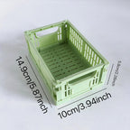 Mini Foldable Plastic Baskets for Organizing and Storage for Home Kitchen Bedroom Bathroom Office Green DJA280-03