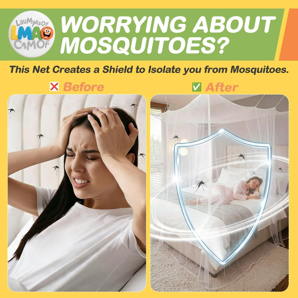4 Corners Mosquito Net for Mosquiteros para Camas Bed Canopies Netting Bed Drapes Rectangular Mosquito Mesh for Camping Home Outdoor Travel