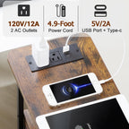 LOAKEKEL Night Stand Set 2, LED Nightstand with Charging Station