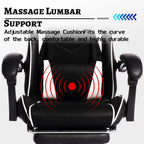 Gaming Chair, Computer Chair with Footrest and Lumbar Support,High Back Ergonomic Office Chair, Height Adjustable Game Chair with 360°-Swivel Seat and Headrest, for Office or Gaming (White)