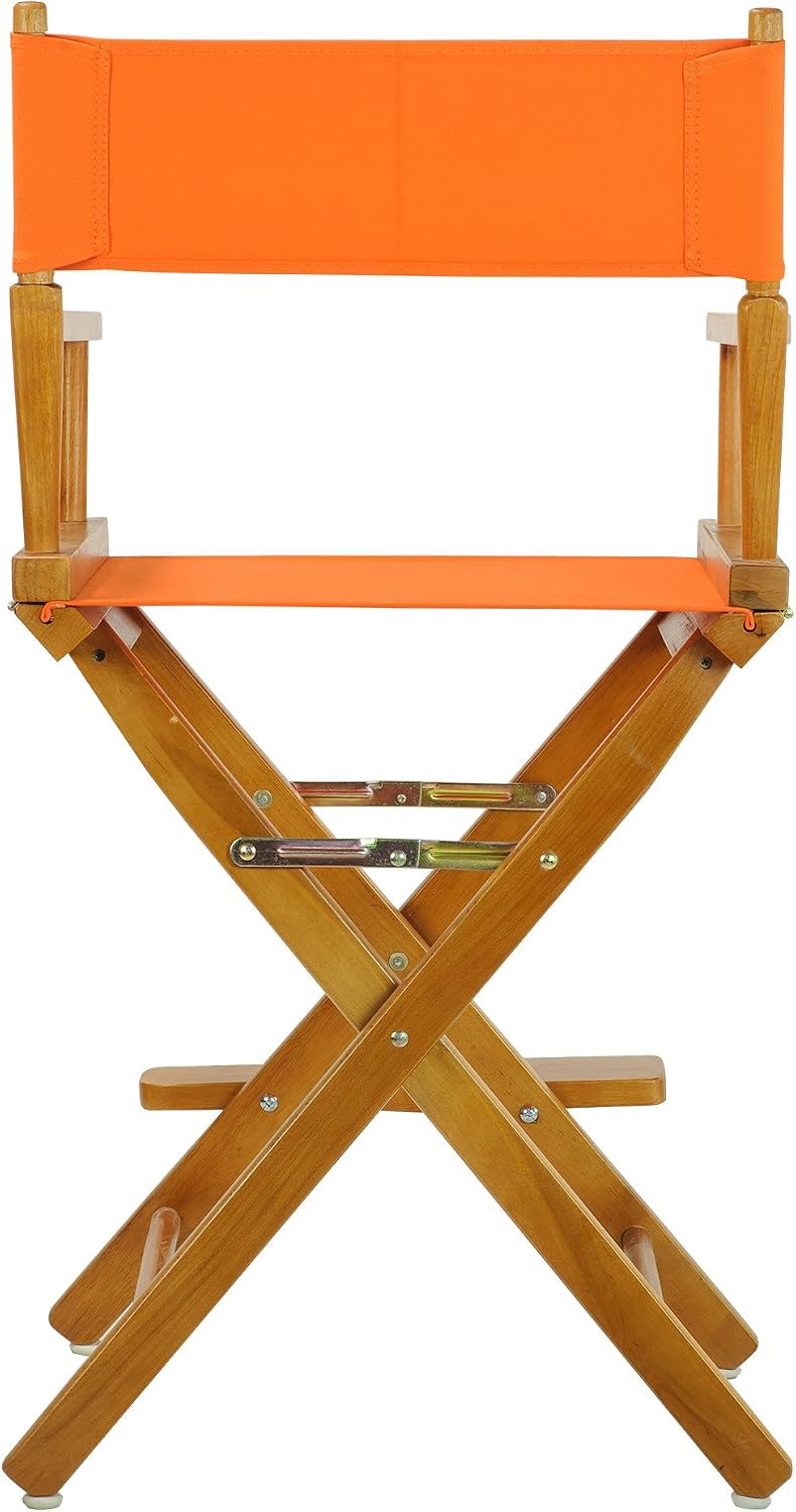 Casual Home 24" Director's Chair Honey Oak Frame-with Tangerine Canvas, Counter Height