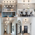 Crystal Pendant Lights Kitchen Island, 3 Pack Black Kitchen Pendant Lighting Over Island, 1-Light Mini Modern Hanging Lights for Kitchen Island, Dining Room, Hallway, Foyer, Entryways