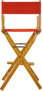 Casual Home 30" Director's Chair Honey Oak Frame-with Red Canvas, Bar Height
