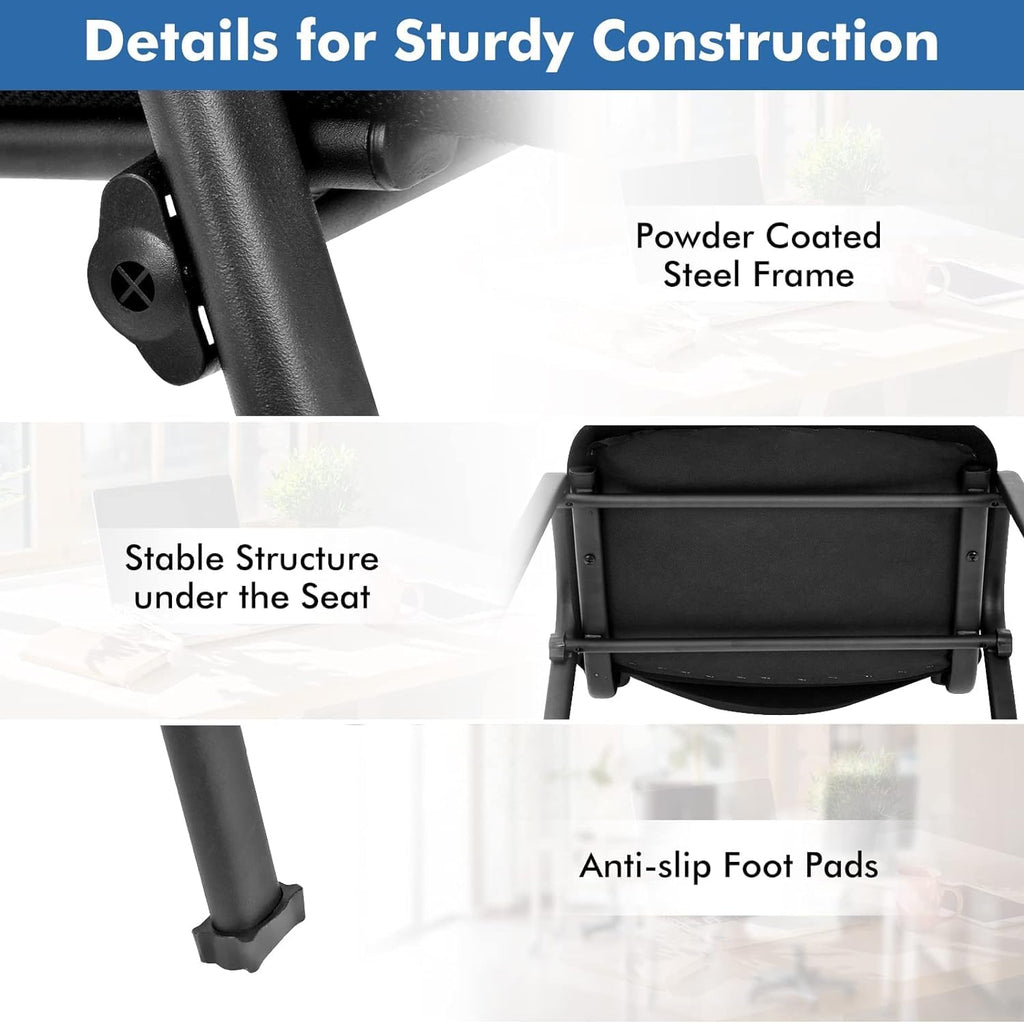 S AFSTAR Set of 10 Conference Chairs, Stackable Chair with Padded Cushion, Ergonomic Office Guest Reception Chair, Guest Chairs for Reception Waiting Room Meeting Room Office Lobby Church (10 Pack)