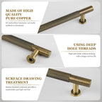 5Pack Antique Solid Brass Cabinet Handle, 6-1/4 inch(160mm) knurled Dresser Drawer pulls, Vanity Bathroom Cupboard Wardrobe Household Door Hardware