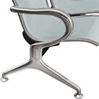 Peach Tree Airport Reception Waiting Room Chair with Arms for Reception Room, Office, Barber Bench in Bank Hospital and Market (2 Seats, Silver)