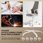 Frassie Office Chair Base Replacement with Wheels, Heavy Duty 2500LBS Metal Stool Chair Base, 28 inch Desk Chair Base Replacement Part White