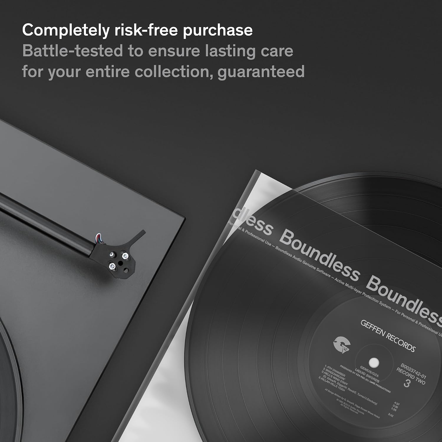 Boundless Audio Vinyl Record Sleeves - 100 x Premium Vinyl Inner Sleeves with Anti-Static Rice Paper & HDPE - Archival 3-Layer Record Covers for 12" LPs - Acid-Free Polylined Album Covers for Storage
