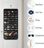 Bloss Black Hanging Jewelry Organizer With 90 Pockets for Closet, Earring Holder Organizer Storage, Over The Door Jewelry Organizer, Double-Sided Jewelry Holder for Earrings,Necklaces,Rings