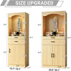 Solid Wood Altar Table, Buddhist Altar Cabinet, Chinese Buddhist Pooja Cabinet, with Storage, Pedestal Offering Table for Living Room, Small Spaces