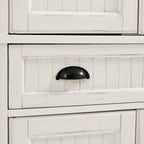 Maykoosh Kitchen Pantry Cabinet - Large Storage, Adjustable Shelves, Distressed White